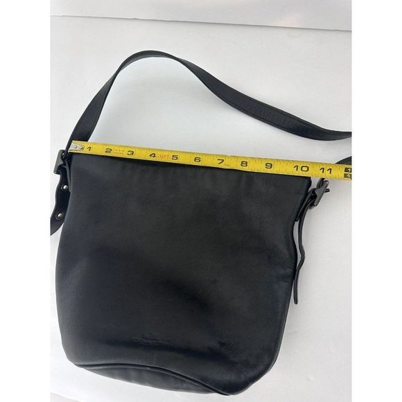 Vintage Coach Leather Legacy Bucket Bag Duffle Tote Black Soft Signature Lining - Picture 14 of 15